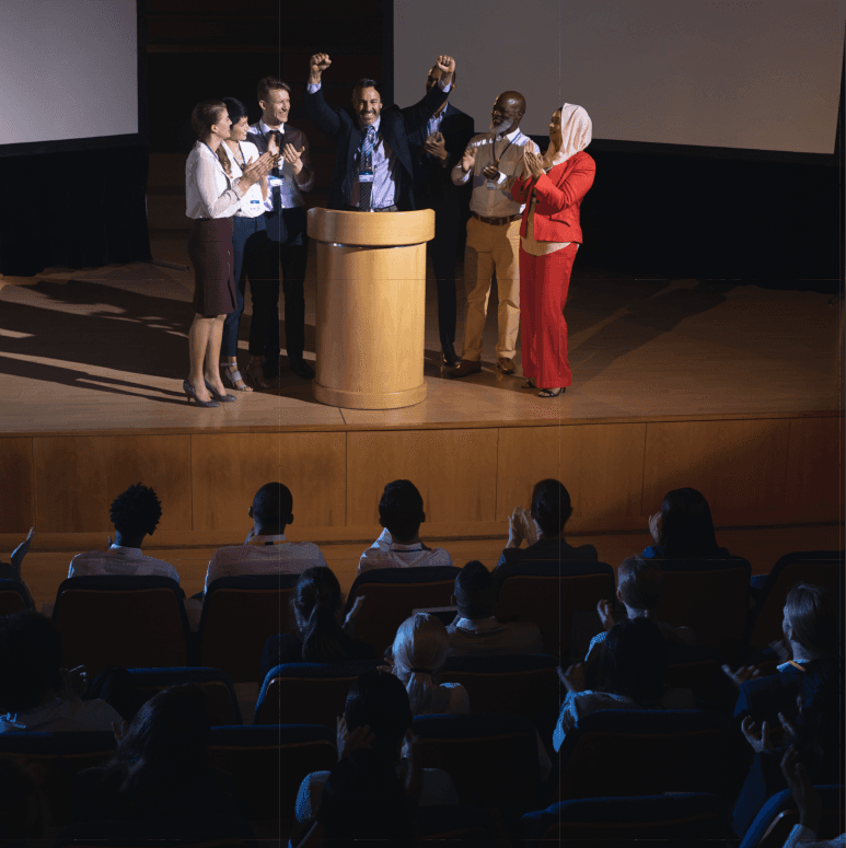 Awards ceremony with audience