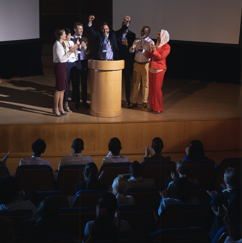 Awards ceremony with audience
